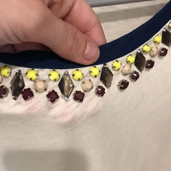 J.Crew beaded baseball tee with raglan sleeves XS - Picture 3 of 4